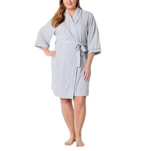 Liz Claiborne Womens Plus Waffle Long Sleeve Long Length Robe